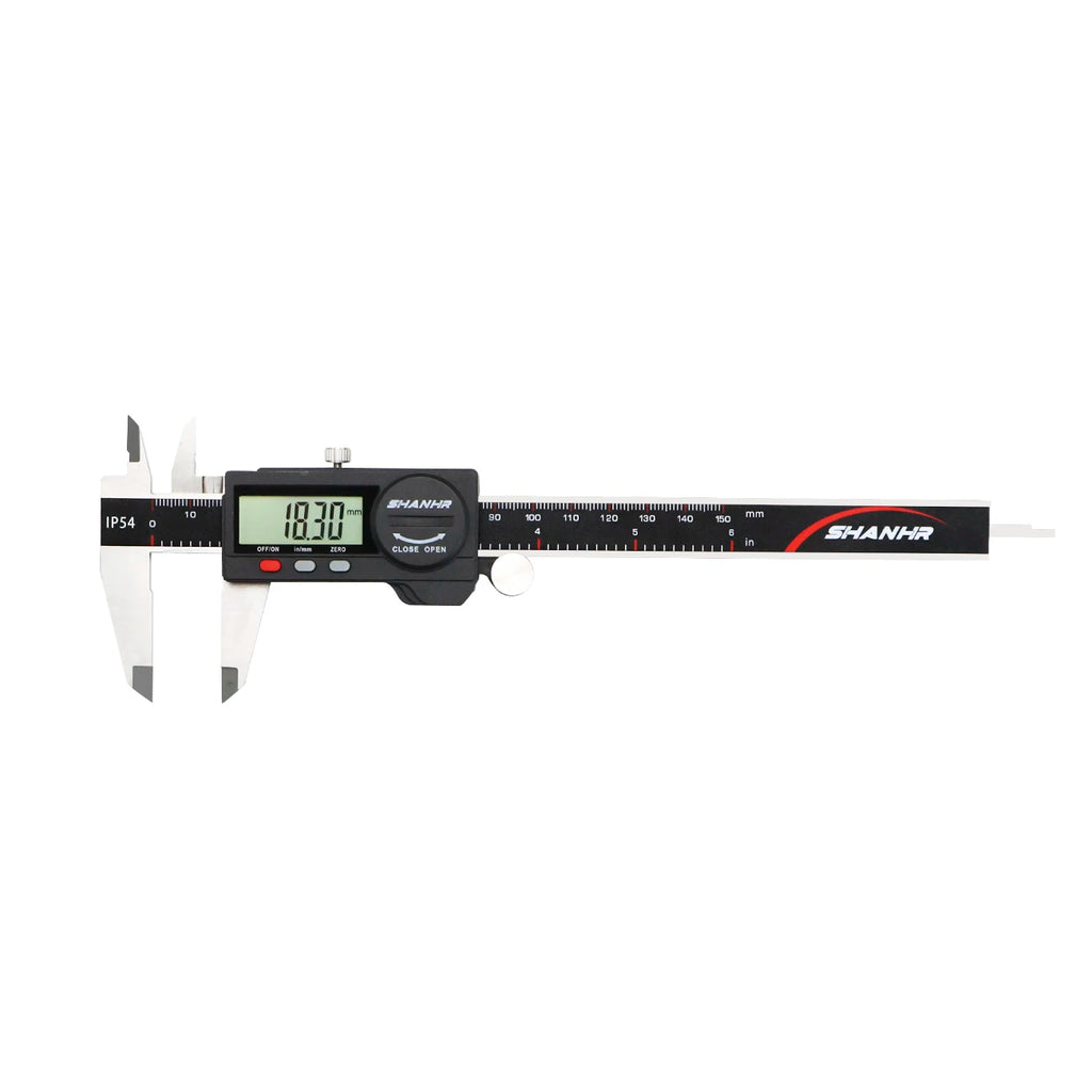 SHANHR 150mm Digital Caliper Measuring Tool with Stainless Steel, Electronic Micrometer Caliper with Large LCD Screen