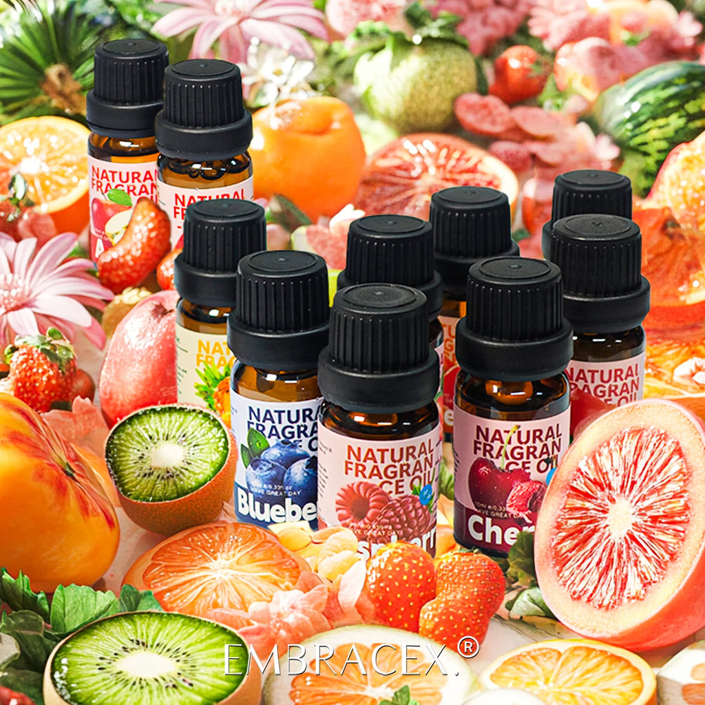 28 Type Fruit Essential Oils Fruit Fragrance Oil for Diffuser Candles Making -Strawberry Lemon Peach Banana Mango