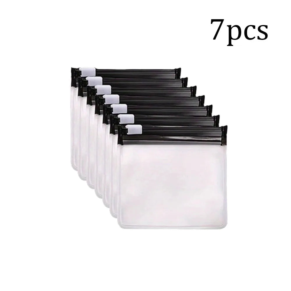 7pcs Pill Pouch Bags，Reusable Zippered Pill Pouch Set， Medicine Organizer 7 Colors Self Sealing, Translucent Medicine Bags Trave