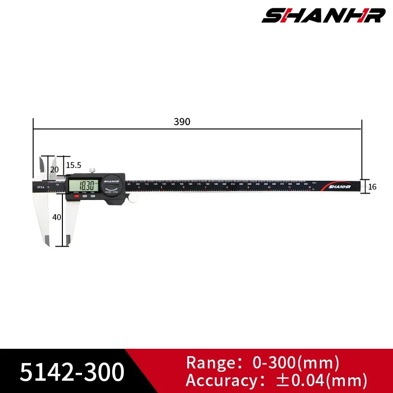 SHANHR 150mm Digital Caliper Measuring Tool with Stainless Steel, Electronic Micrometer Caliper with Large LCD Screen