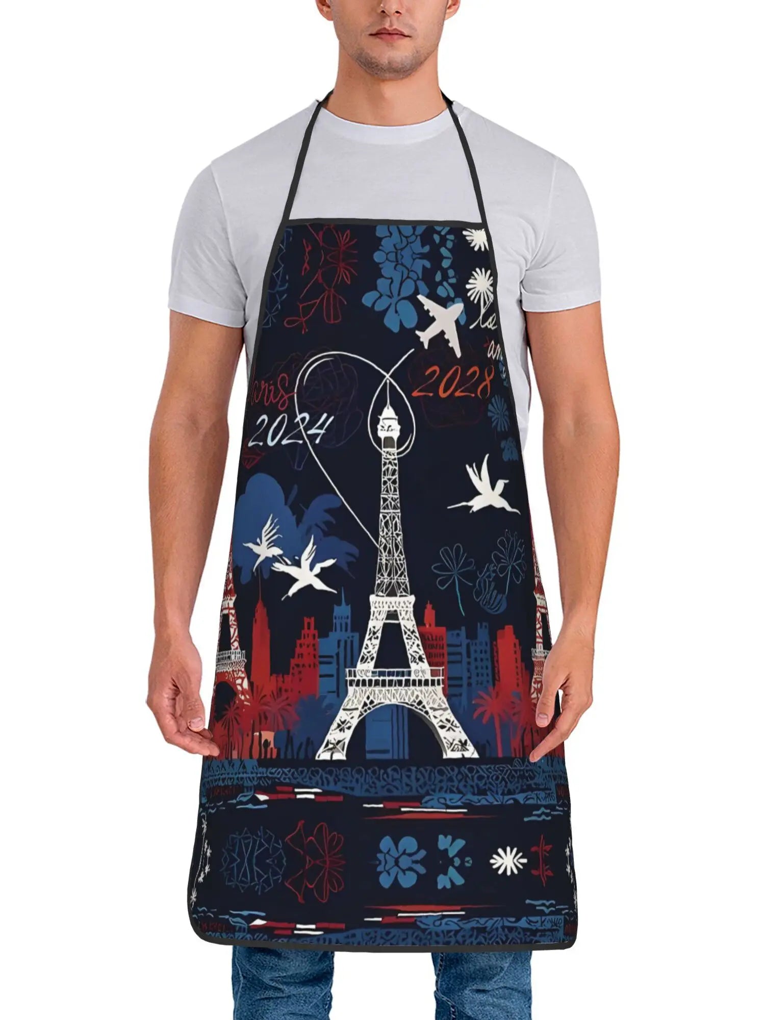 Paris to LA Adjustable Cooking Apron Unisex Household