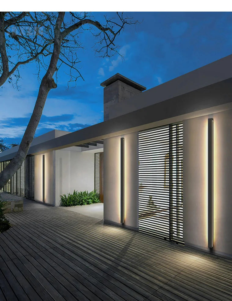 IP65 waterproof wall lamp minimalist led outdoor wall lamp black balcony terrace outdoor wall villa garden wall washer lamp