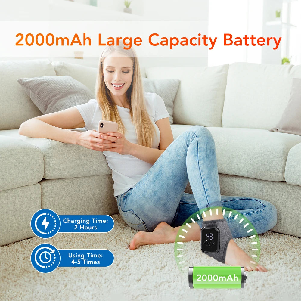Cordless Heating Ankle Wrist Massager Electric Foot Hand Vibration Massager Warm Ankle Brace Joint Sprain Support Wristband