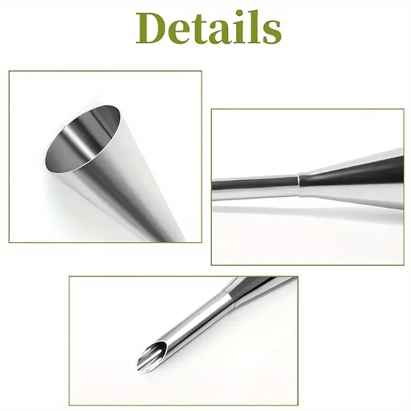 4Pcs Puff Pastry Piping Nozzle Set, Stainless Steel Decorating Tips for Cake Cupcake Cookie Cream Icing, Baking Tools for  Baker