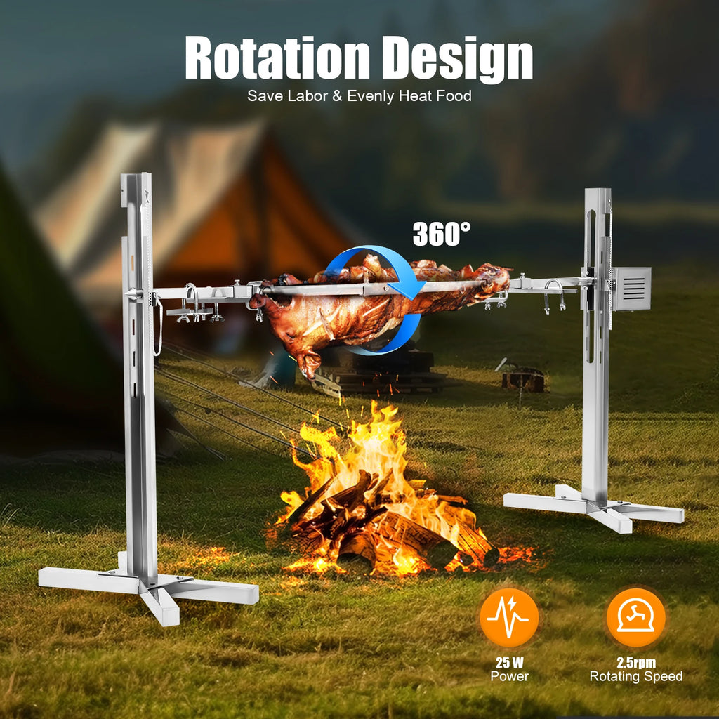 53" Large Grill Rotisserie Spit, Bbq Grill Rotisserie Kit, Universal Gas Grill Rotisserie Kit, Roaster Rod Charcoal Bbq Chicken