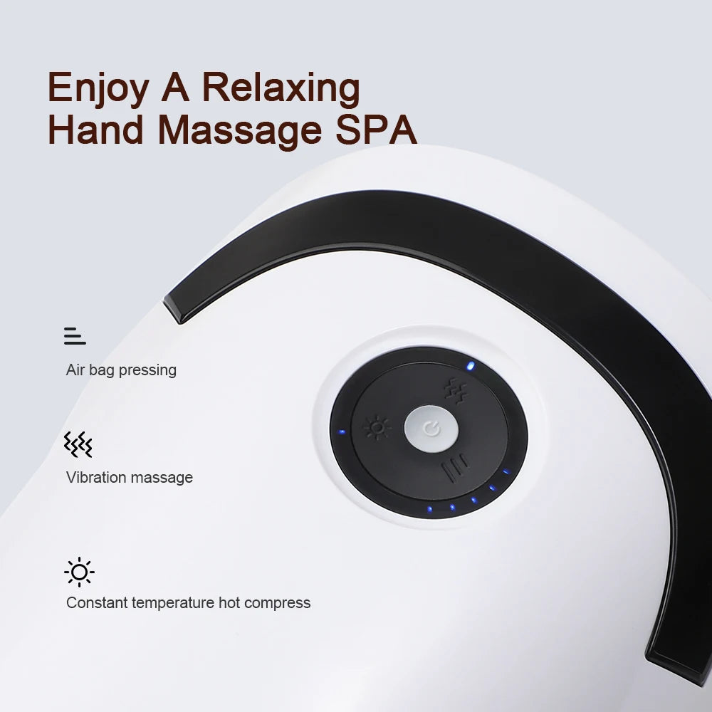 Cordless Hand Massager Machine for Wrist Arthritis Vibartion Heat and Pressure Acupoint Physiotherapy Palms Finger Compression