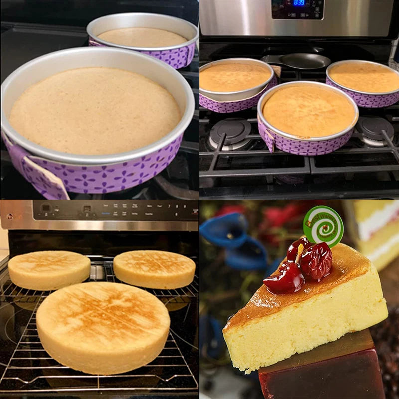 LMETJMA Bake Even Strip Cake Pan Dampen Strips Super Absorbent Thick Cotton Cake Strips Baking Tray Protection Strips JT130