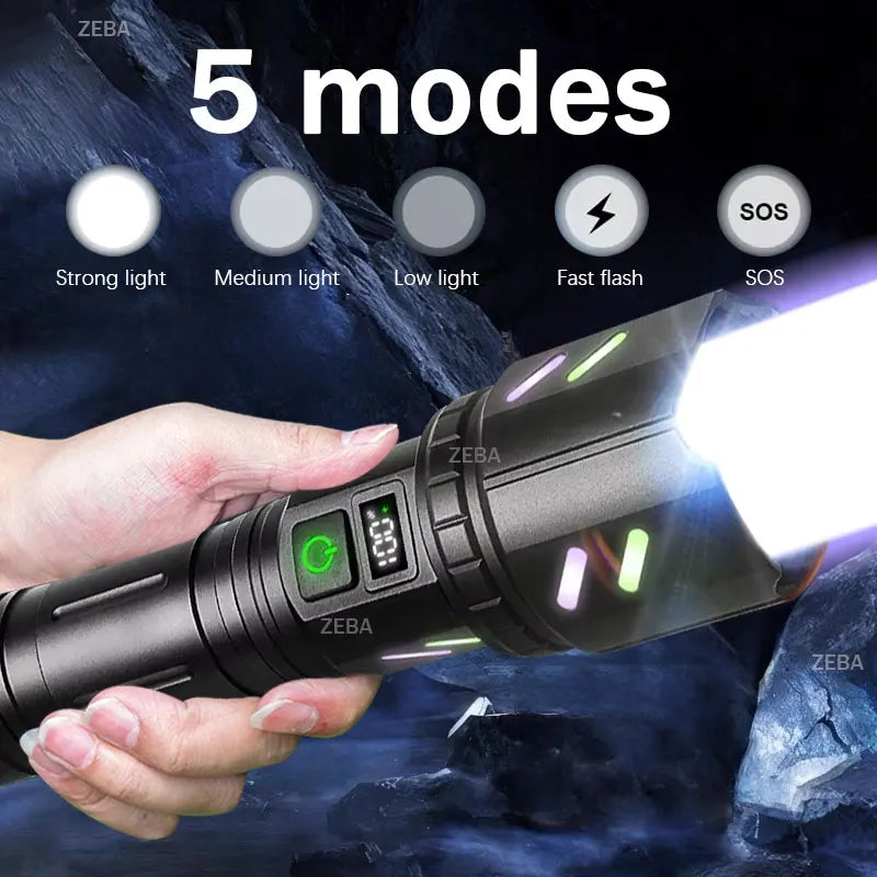 Ultra Powerful Windproof Fire Starting Flashlight Rechargeable High Power Torch Focused Light Source Can Light A Flame Lantern
