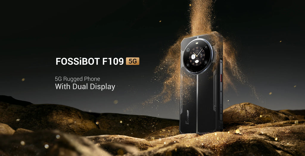 Fossibot F109 Smartphone 8GB 256GB 5G Rugged Phone 10600mAh 6.745" Display 50MP Camra Dual Screen Face Unlock Android 14 NFC