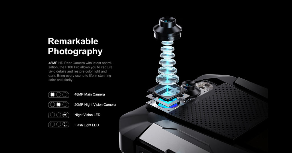 FOSSIBOT F106 PRO MTK G85 4G Android 14 15GB(8+7GB Extended) 256GB ROM Rugged Smartphone 12000mAh Battery 48MP Camera NFC
