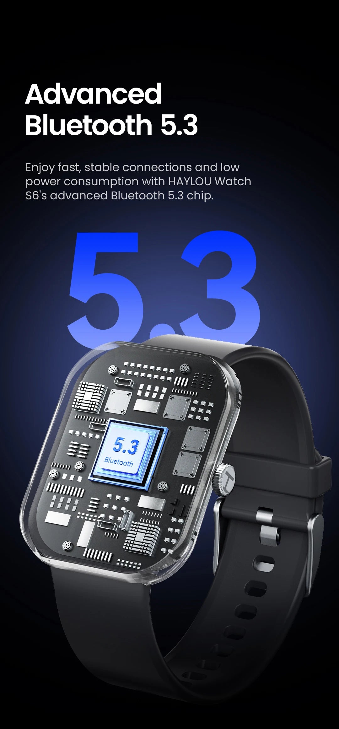 HAYLOU Watch S6 Smartwatch 2.01" HD Display Smart Watch Bluetooth Voice Callings IP68 Waterproof Fitness Tracking Smartwatch