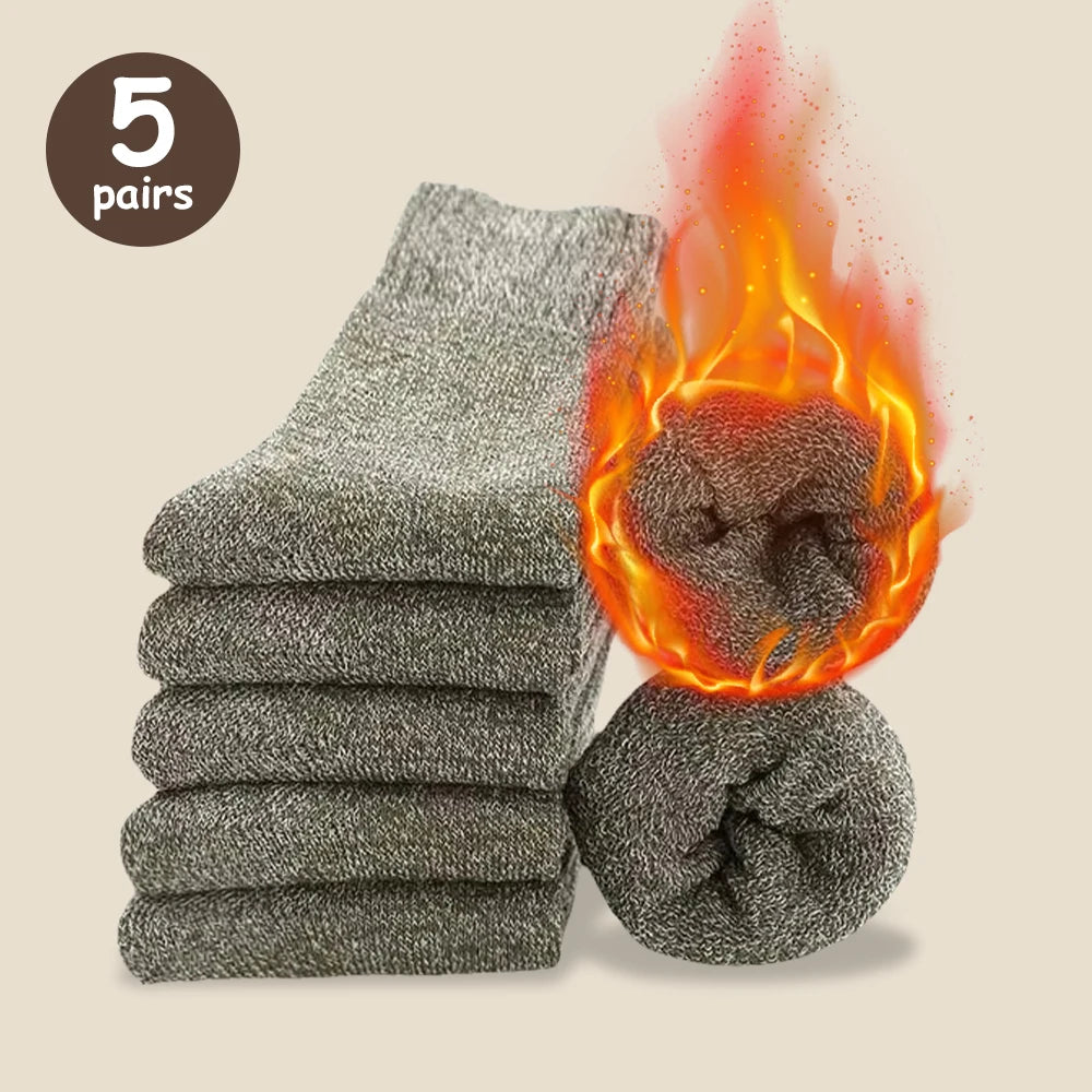 3/5 Pairs Of Thick Woolen Socks For Men, Autumn And Winter Stockings, Towels To Keep Winter Warm, Crew Socks, Christmas Gift