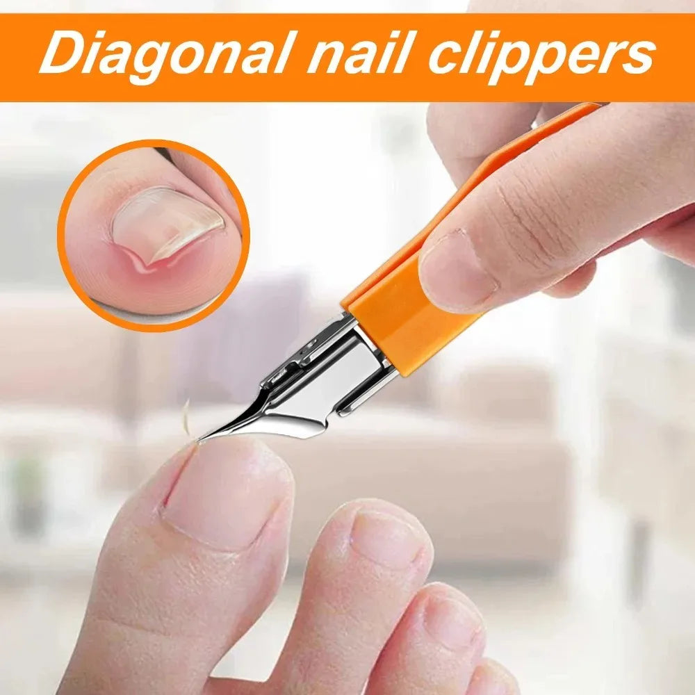 25° Slant Edge Nail Clipper Wide Opening Stainless Steel Professional Ingrown Toenail Tools Eagle Beak Oblique Toe Nail Trimmers