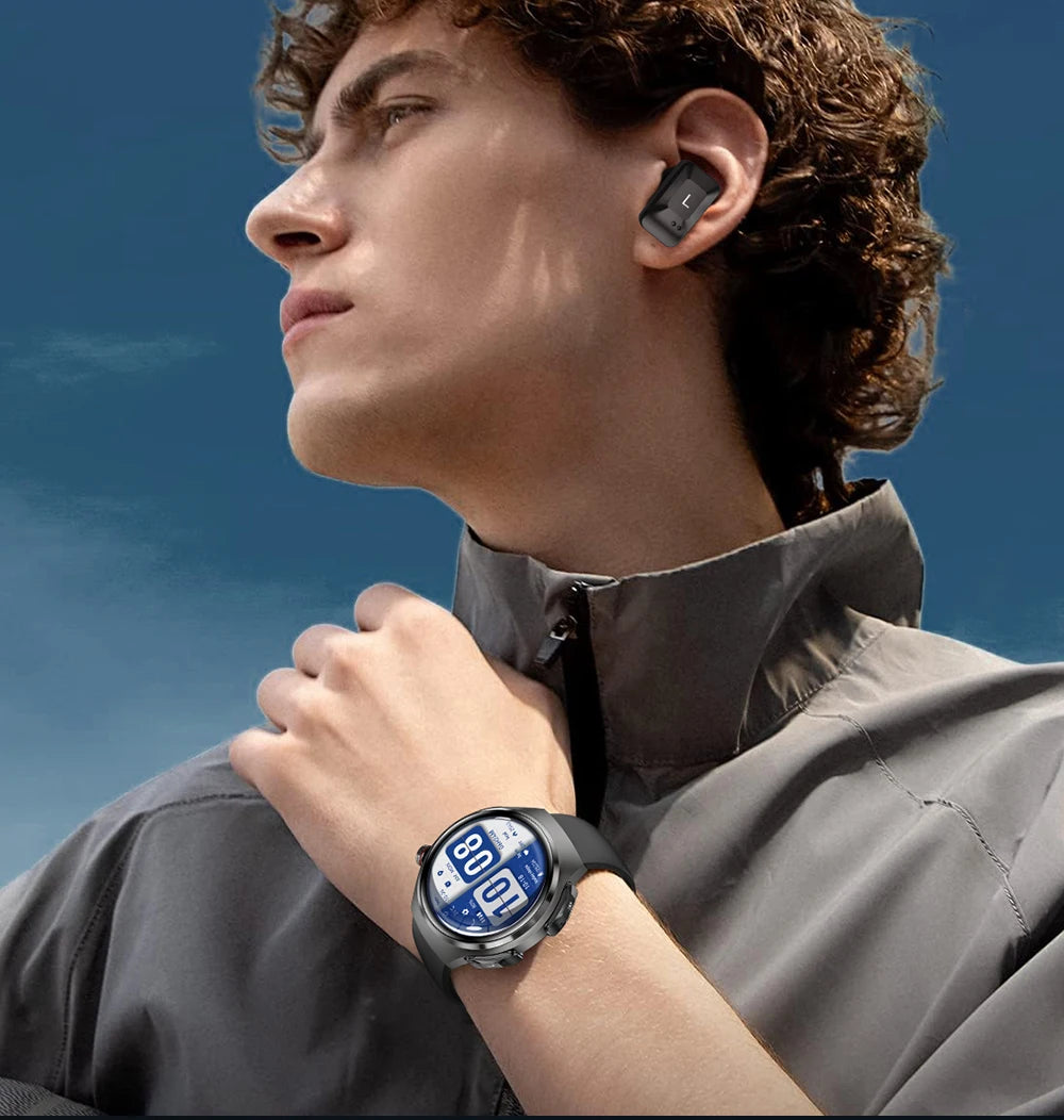 GEJIAN 2025 New TWS 2-in-1 Bluetooth Earphones Smart Watch Heart Rate Monitoring NFC BT call GPS Sports Trajectory Smartwatches