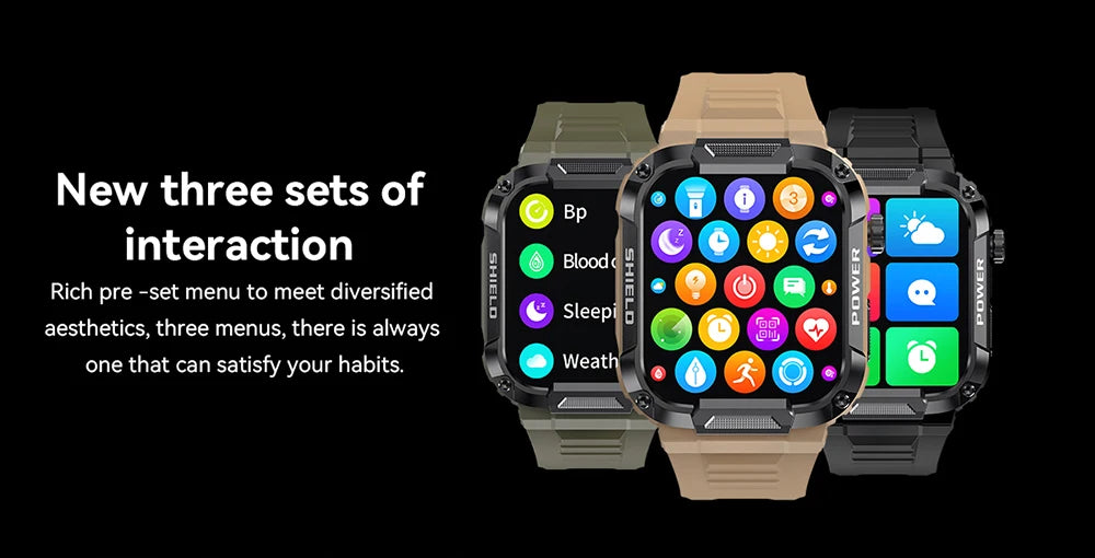 MEVADEN 1.85 inch Outdoor Military Smart Watch Men Bluetooth Call Smartwatch Waterproof Sports Fitness Watches for Android IOS