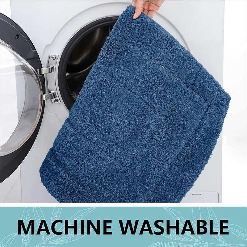 Homaxy Double Frame Velveteen Bathroom Mat Floor Mat Indoor Non Slip Door Mat Dirt Trap Absorbs Water Comfortable Bathroom Mat