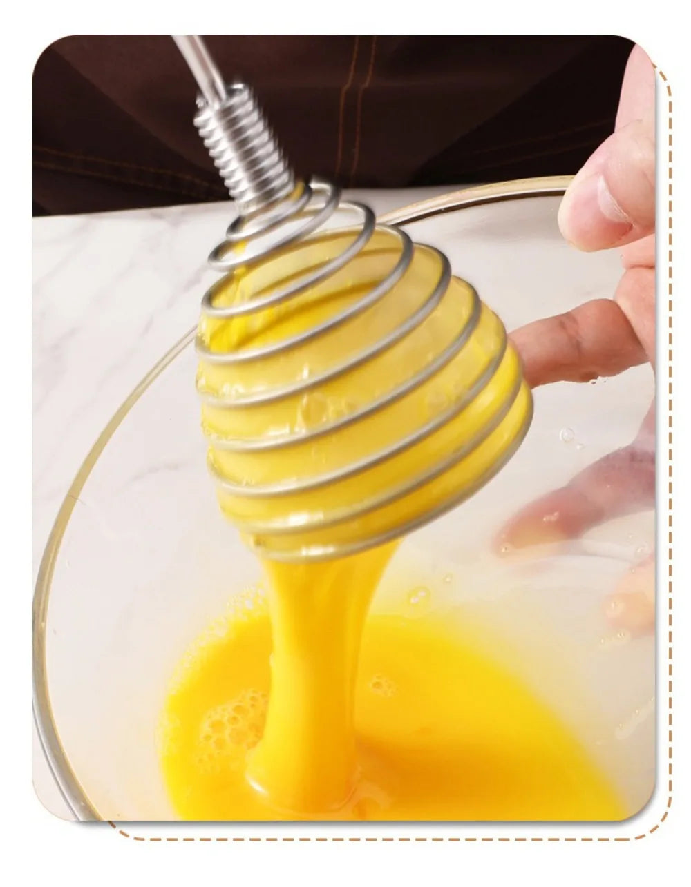 New Stainless Steel Manual Press Type Egg Beater Creative Honey Spoon Mixer Milk Jam Stirring Spoon Kitchen Baking Cooking Tools