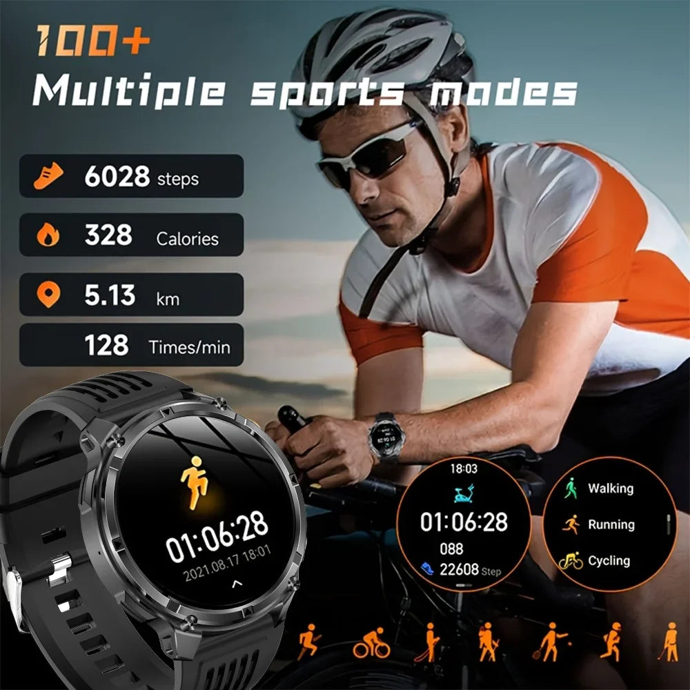 2026 New 1100mah AMOLED Smart Watch Men 170+Sport Fitness LED Flashlight IP69 Waterproof Bluetooth call GPS track Smartwatch iOS