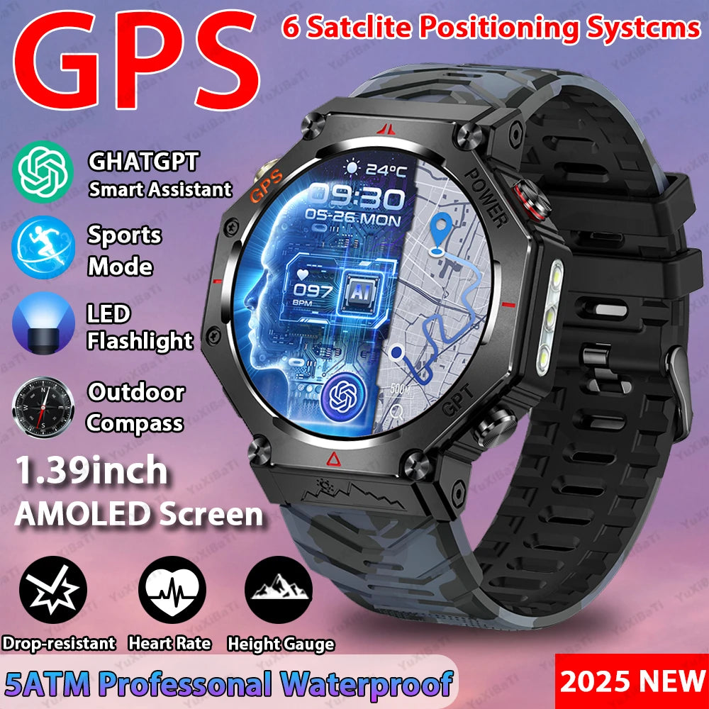 2026 T-Rex 3 Ultra Men Smart Watch Original 10ATM Waterproof GPS Rugged Compass Military 100+ Sports Mode Smart Bracelet