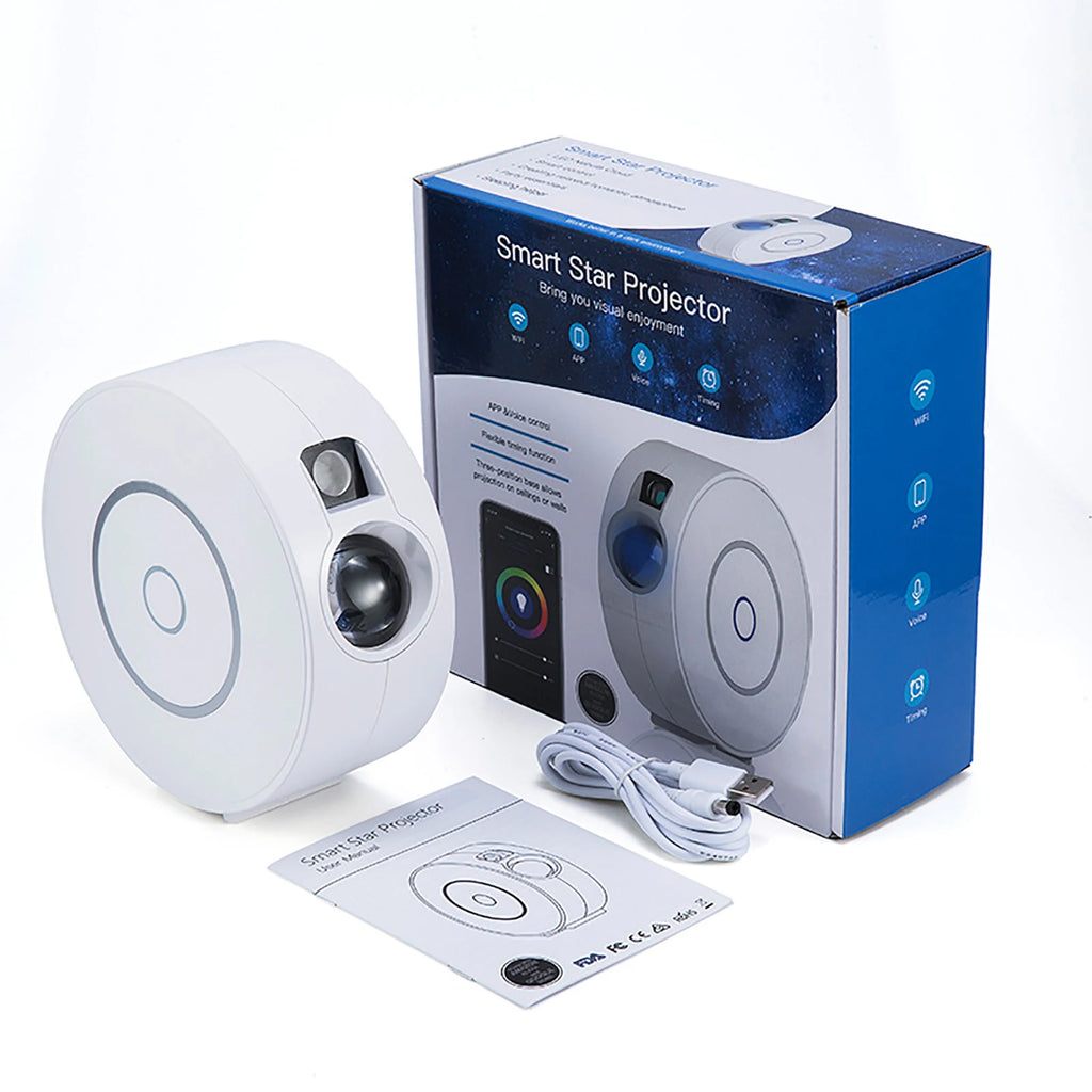 Tuya WiFi Intelligent Aurora Galaxy Starry Sky Projector Intelligent Voice Control System APP Control Projector LED Lights Gift