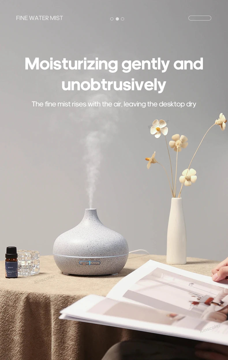 Wood Grain Aromatherapy Diffuser USB Humidifier Desktop Air Purifier Aroma Cool Mist Difusor/Essential oil set