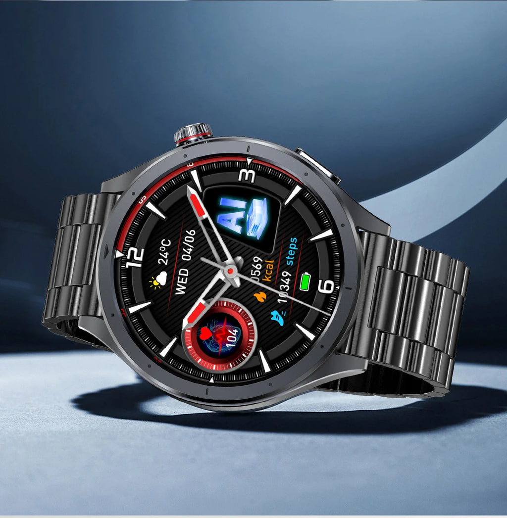 2026 New Body Fat Analysis Health Smart Watch ECG+PPG Uric Acid Blood Pressure Blood Oxygen Clock Call Smart Watch For Men Women