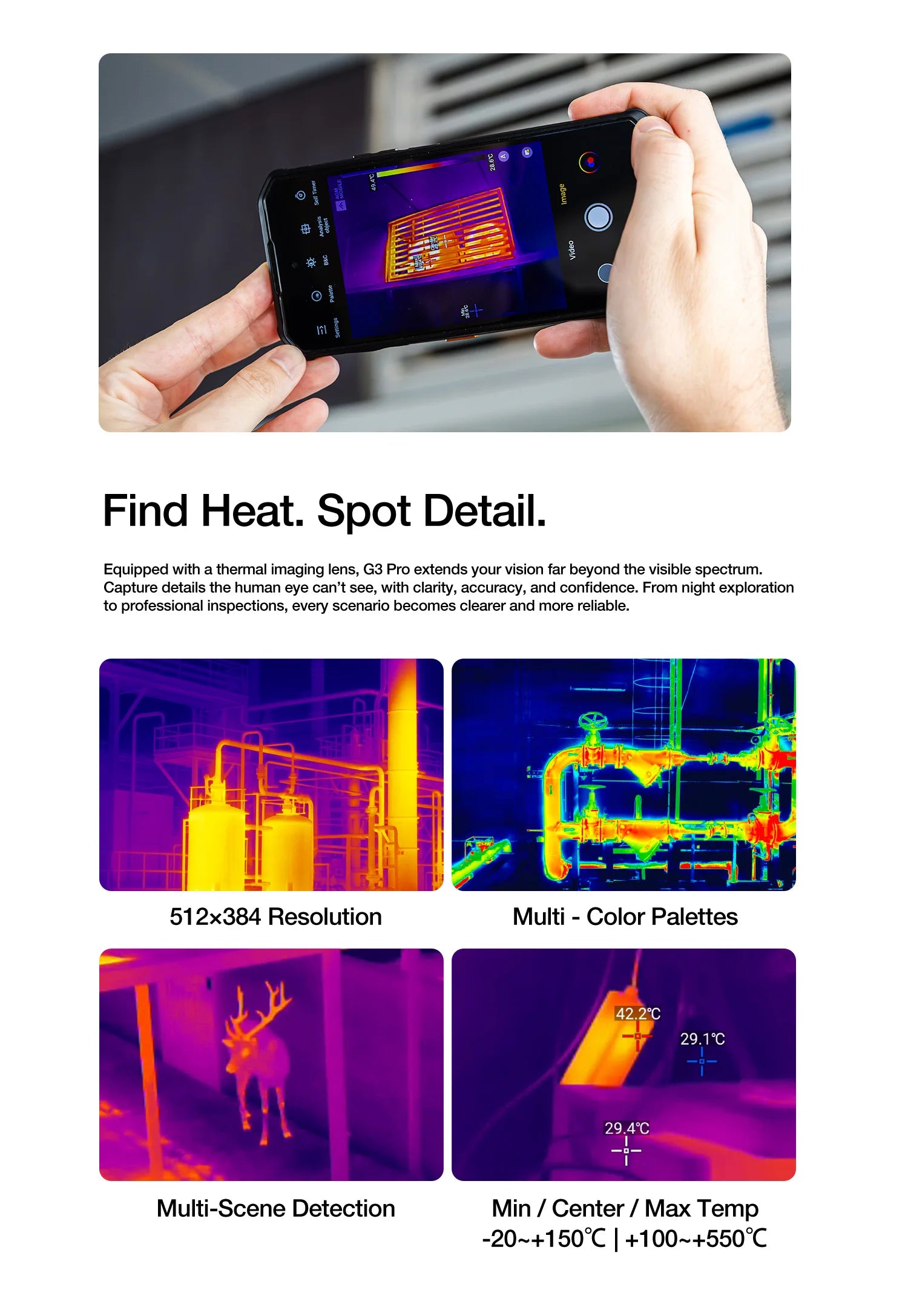AGM G3 PRO 5G Rugged Phone 512GB ROM +24(12+12)GB RAM Thermal Imaging Camera Smartphone Android15 Fast Charge  Wireless Charging