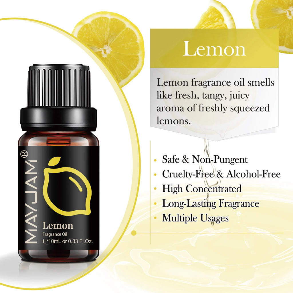 MAYJAM Fruit Essential Oil 10ml Cherry Banana Papaya Grape Litchi Guava Kiwifruit Pear Fig Fragrance Oil for Diffuser Candle