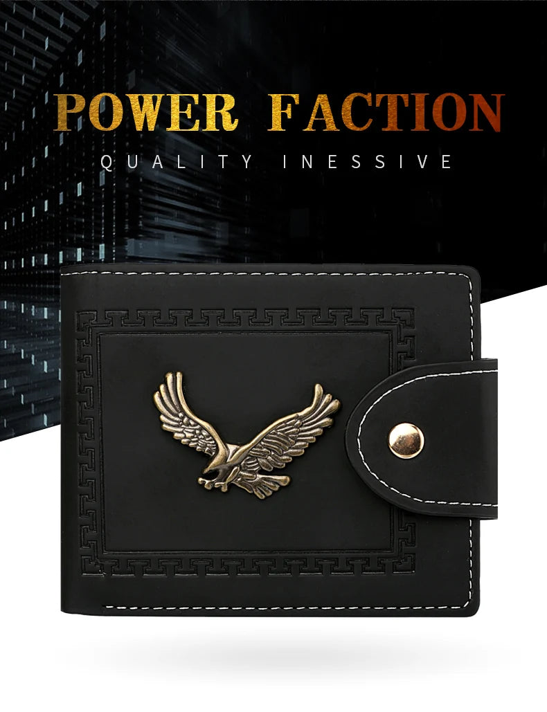 Men's Wallet Men's Short Wallet Youth Fashion Personality Pu Leather Credit Card ID Card Holder Wallet Folding Wallet