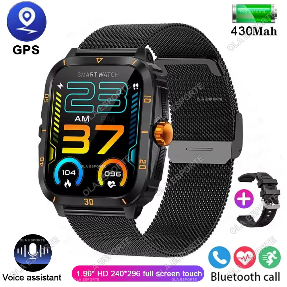 2025 Sport Smart Watch For Men 1.96'' Screen Blood Oxygen Bluetooth Call Watch 100+Sport Waterproof Smartwatch Man Reloj Hombre