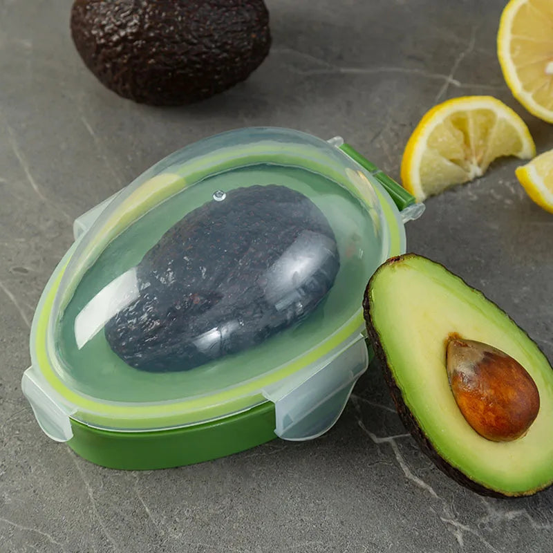 Avocado Keeper Container - Semi-Circle BPA-Free Box with See-Through Lid & Silicone Seal, Airtight Food Storage (15x11cm)