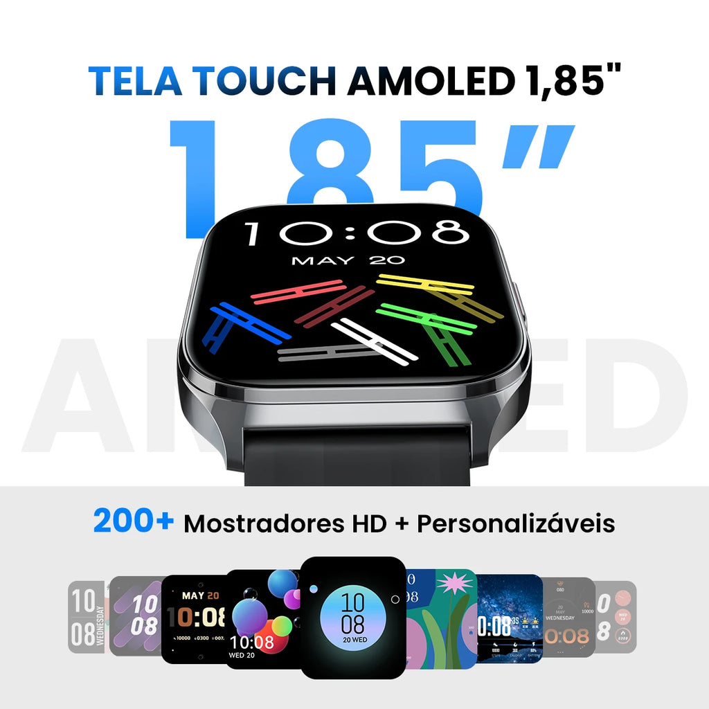 HAYLOU Watch 3 Voice Calling Smartwatch 1.85'' AMOLED Screen 24h Health Monitoring 150+ Sports Modes Smart Watch 1ATM Waterproof