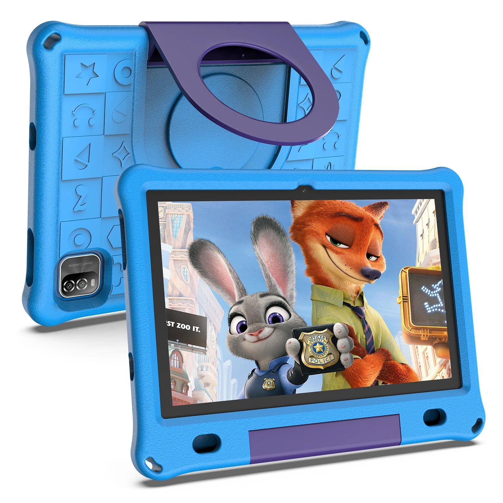 Pritom 10.1 Inch Kids Tablet Android 15 WIFI 6 Quad Core Processor 3GB RAM 64GB ROM YouTube with EVA Protective Case
