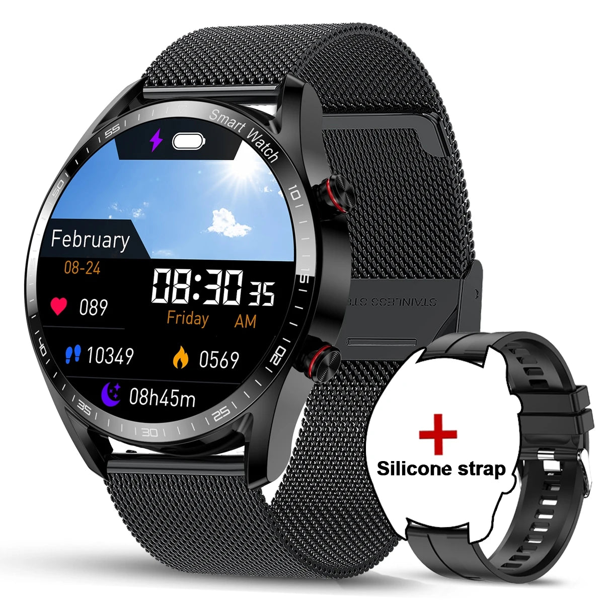 ChiBear New 1.53inch Bluetooth Call Smart Watch Men Multi-Sport Mode Heart Rate Health Monitoring Waterproof Business Smartwatch
