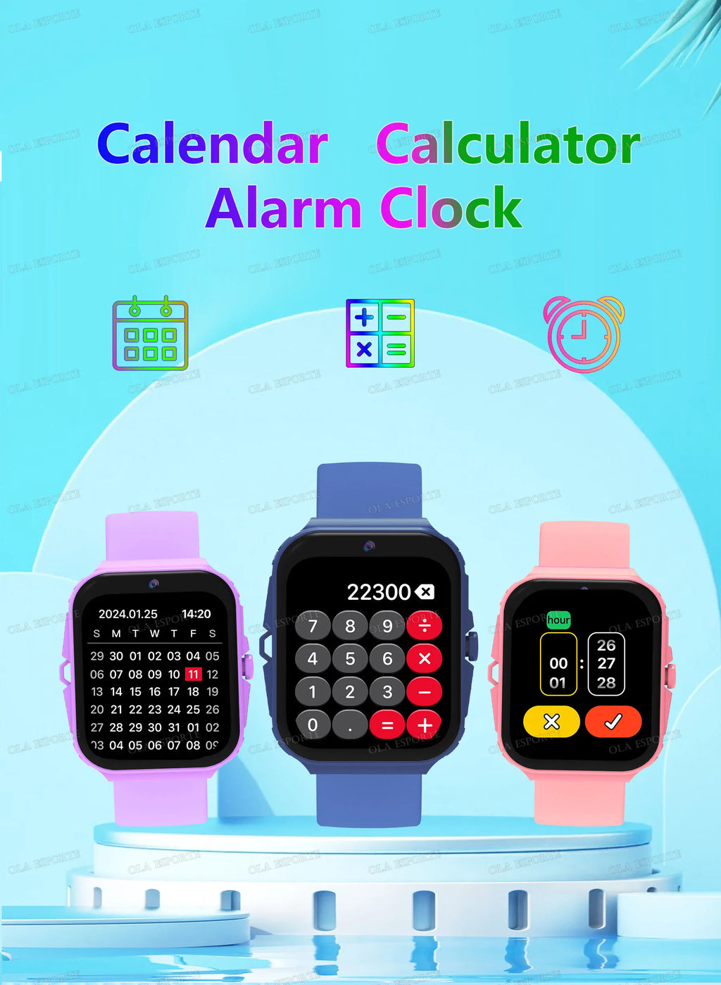 New Smart Watch For Children HD Touch Screen Camera 18 Games Sleep Monitoring Alarm Clock Calculator Birthday Gift Boy Girl HW12