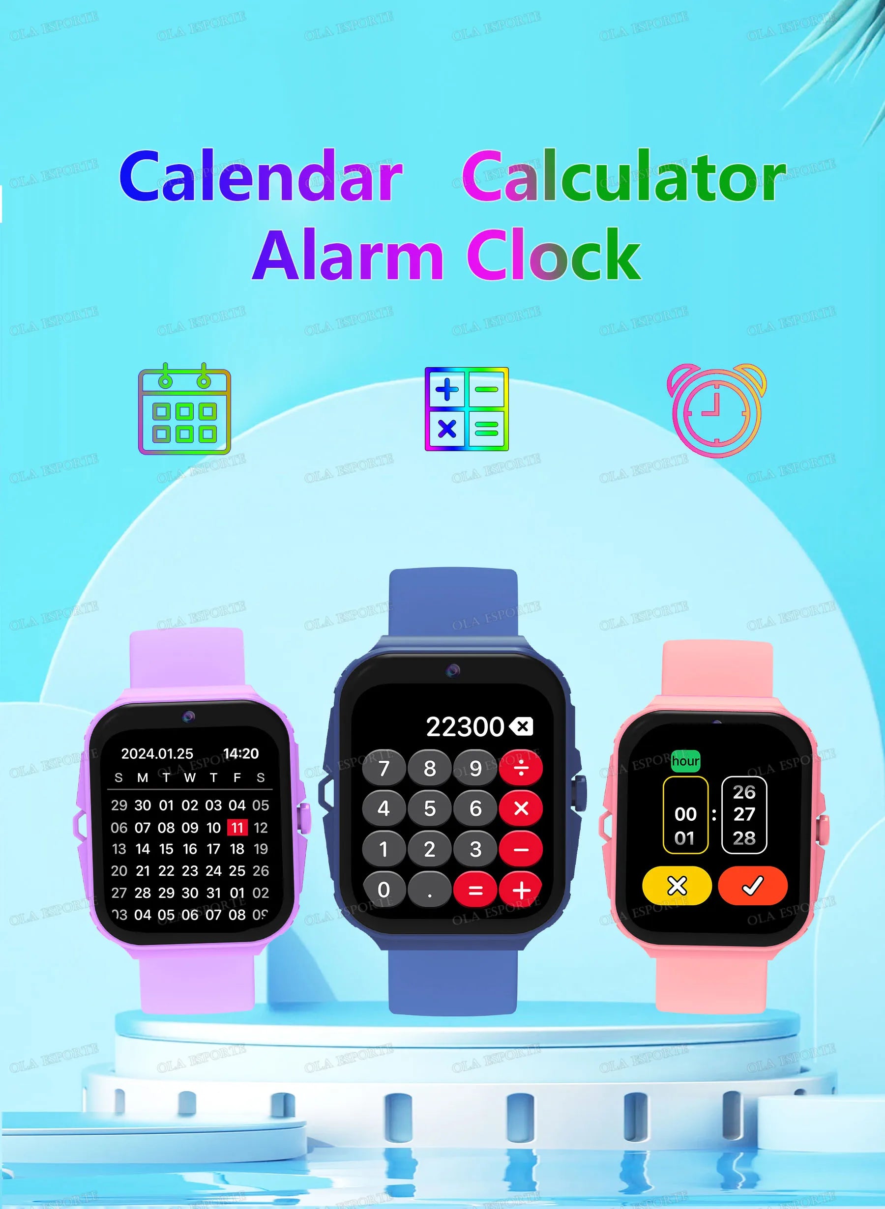 New Smart Watch For Children HD Touch Screen Camera 18 Games Sleep Monitoring Alarm Clock Calculator Birthday Gift Boy Girl HW12