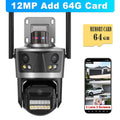 8K 16MP WiFi IP Camera 8X Zoom Four Lens Outdoor PTZ Security Camera Auto Tracking Smart Security Protection CCTV Video Camera