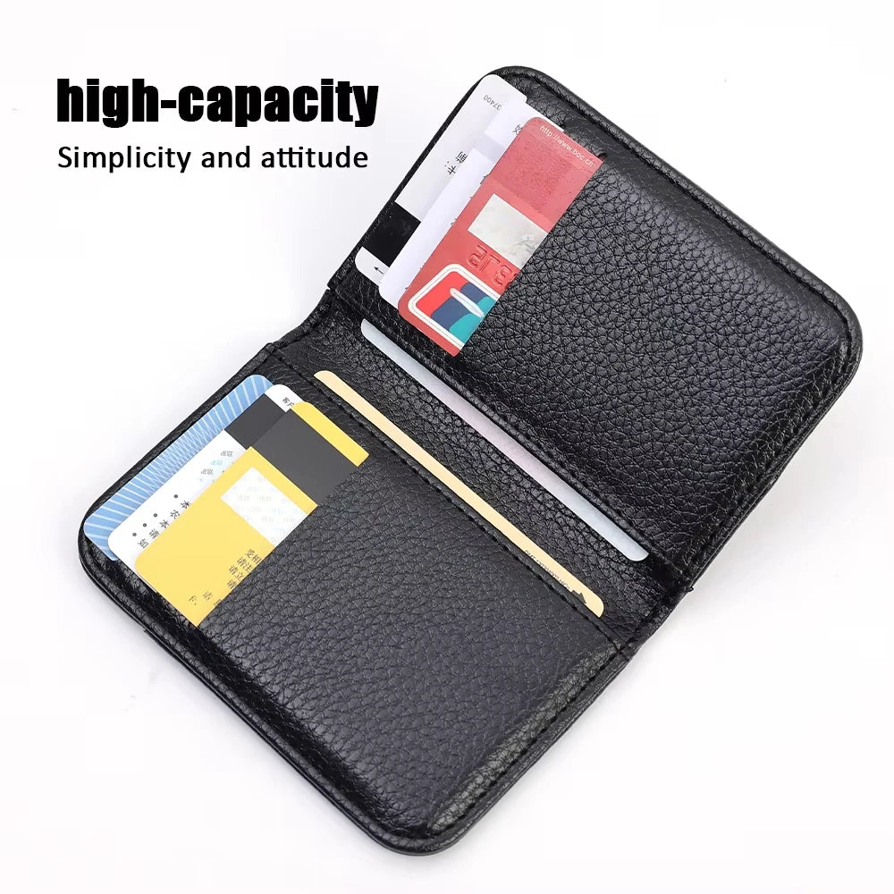 Customized Name Portable Super Slim Soft Wallet PU Leather Credit Card Wallet Purse Card Holders Men Wallet Thin Small Wallets