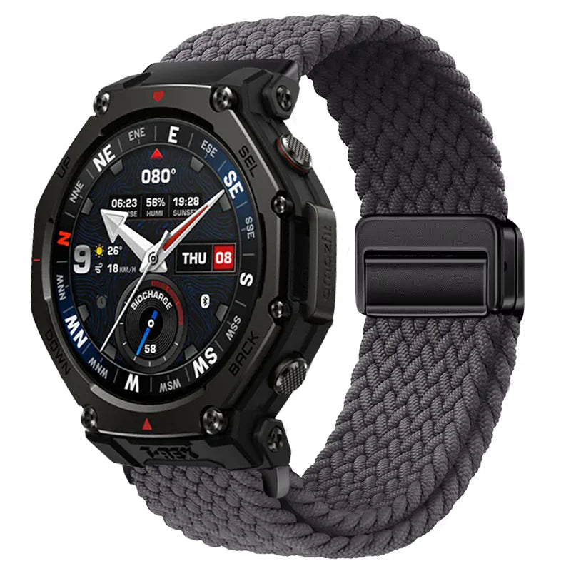 20mm 22mm Nylon Strap for Amazfit T-Rex3 Pro 48/44mm Helio Balance 2 Magnetic Buckle Bracelet Amazfit Active 2 Bip 6 5 Wristband