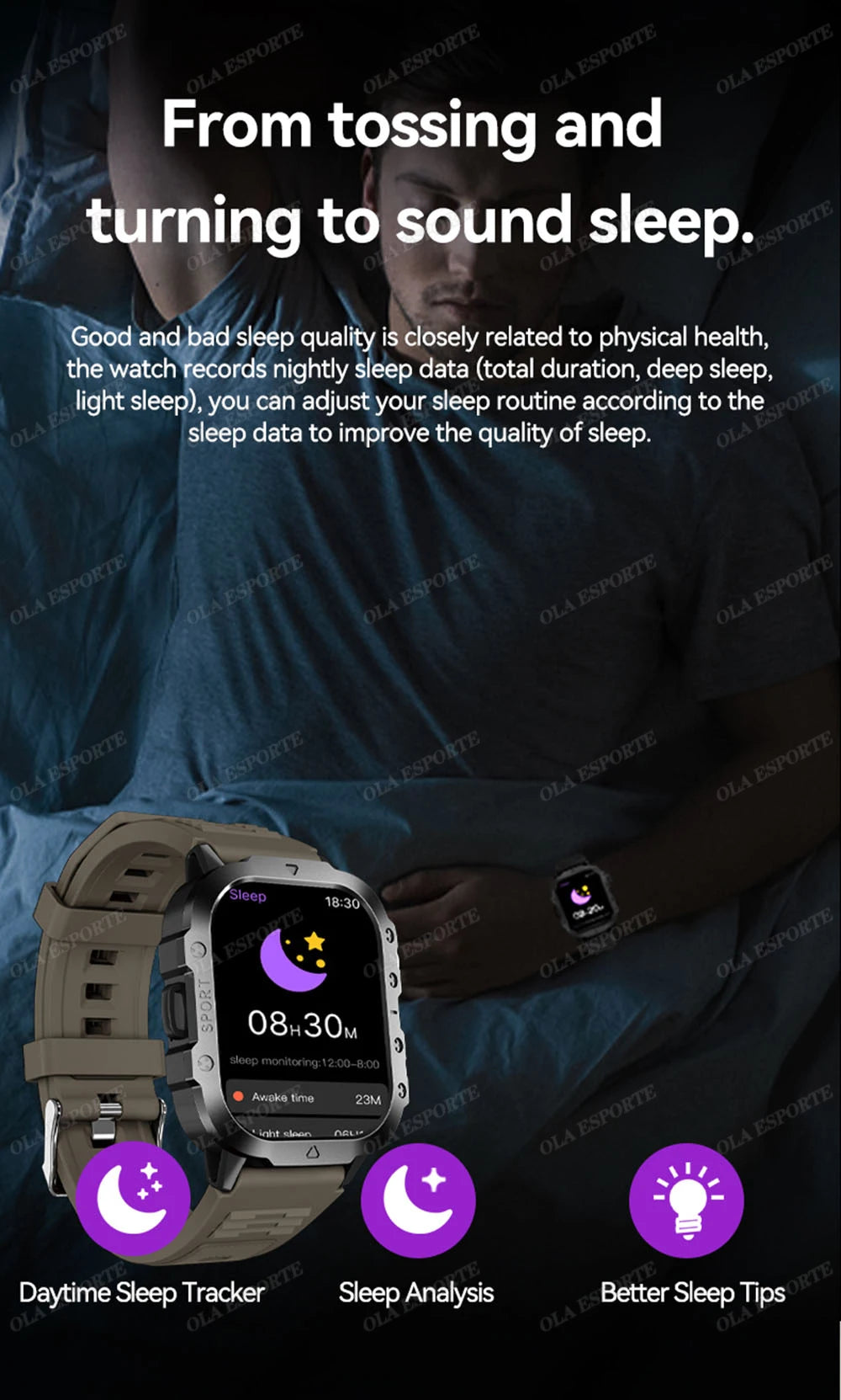 2026 Military SmartWatch Men IP68 5ATM Outdoor Sports Fitness Tracker Waterproof GPS Monitoring 1.96Inch BT Call For Android IOS