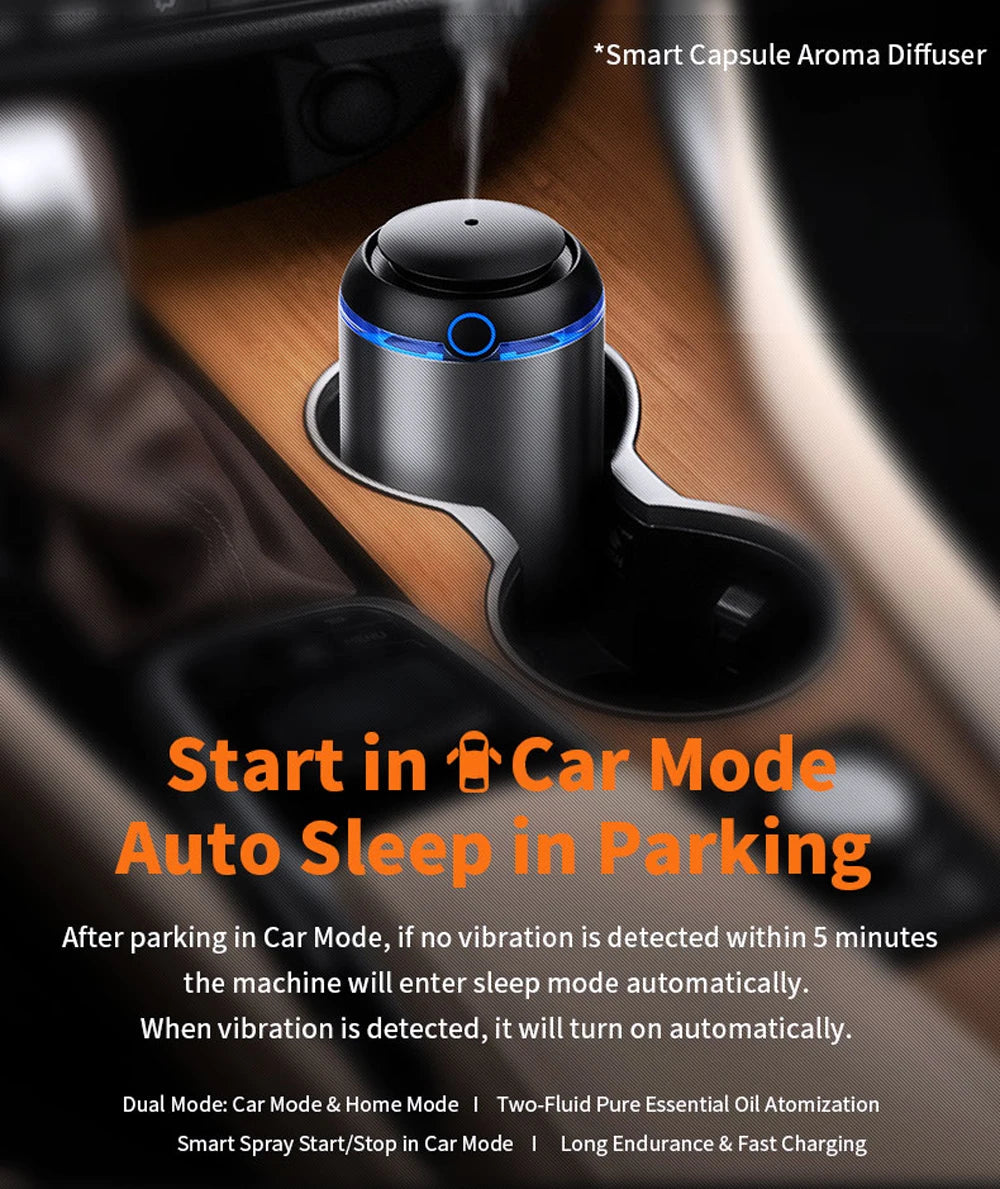 Car Air Freshener AI Smart Aroma Diffuser Essential Oil Room Fragrance USB Charging Smell Distributor Aromatherapy Machine