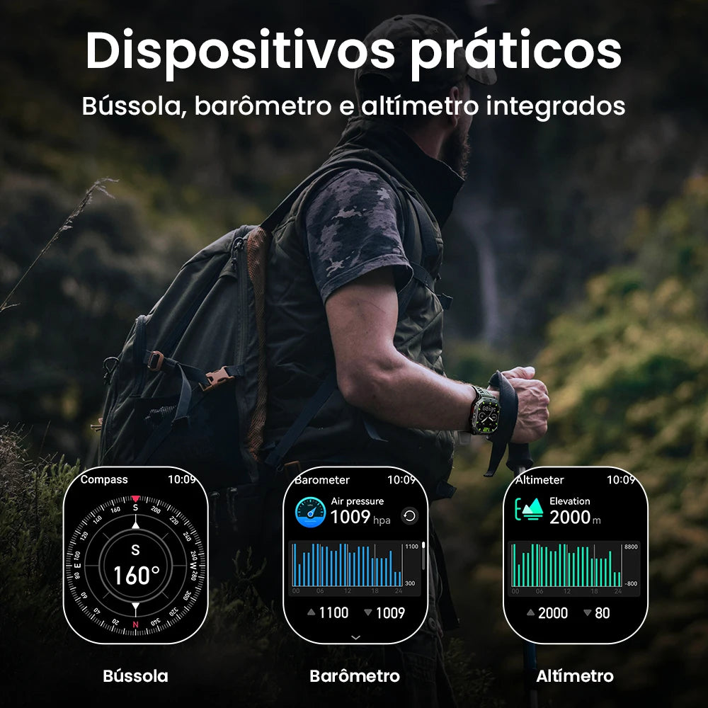 HAYLOU IRON N1 Smartwatchs 2.13’’ AMOLED Display 5ATM Waterproof Bluetooth Call Outdoor Sport Smart Watch 30 Days Battery Life