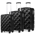 British Traveller 20+24+28 Inch 3-Piece ABS+PC Hard Shell Luggage Set, TSA Lock Travel Suitcase with Silent 360° Spinner Wheels & Adjustable Aluminum Handle