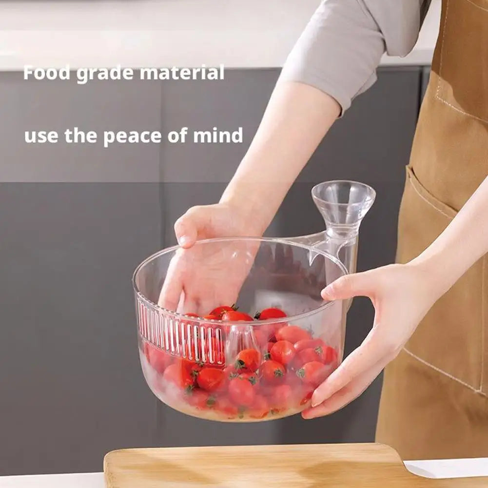 Automatic Fruit Washer Automatic Washing Bowl With Strainer Vegetable Rinser Container Berries Washer Automatic Washer Bowl