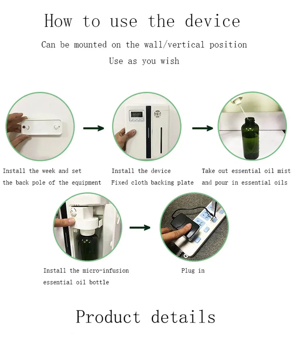 Fragrance Diffuser Coverage 300m³ Room Air Freshener Bluetooth Oil Diffuser For Essential Oil Electric Smell For Home Perfume