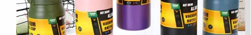 Thermos Vacuum Stainless Cup Thermal Cold Hot Insulated Stainless Steel Water Bottle with Straw Water Bottles