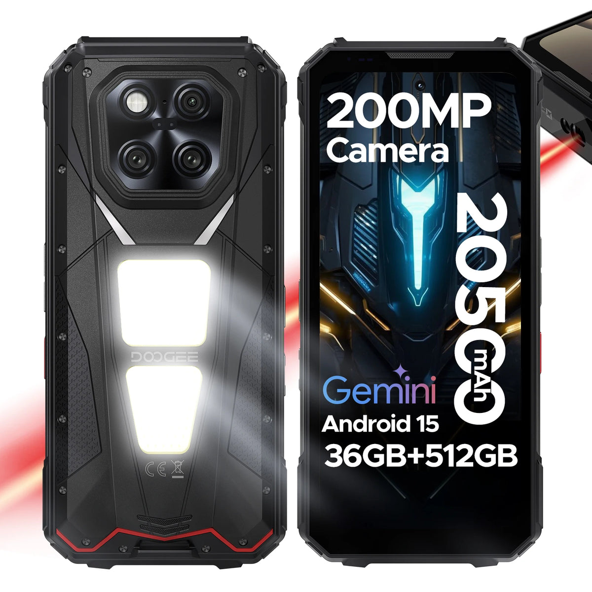 DOOGEE V Max LR 5G Rugged Phone  Laser Rngefinder Dual Camping lights 20500mAh Battery Light Effect 16GB 512GB Smartphone NFC