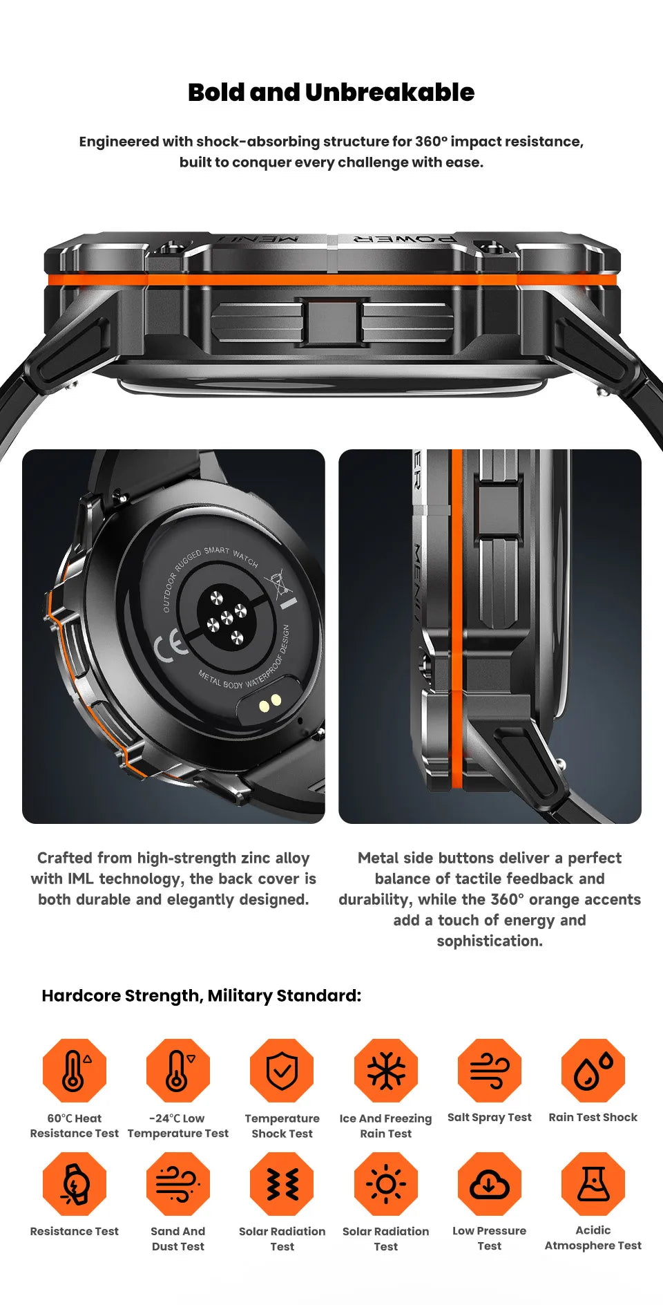 2026 Newly upgraded GPS Military Sports Smart Watch 1000mAh 1.7-inch AMOLED Compass Altimeter Call 10ATM Waterproof Sports Watch