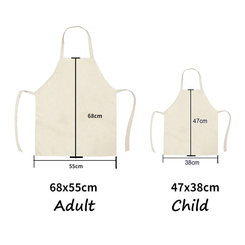 unframed Fashion Kitchen Apron for Men Women Kid Lemon Desserts Printed Cotton Linen Sleeveless Aprons Home Cooking Baking Clean