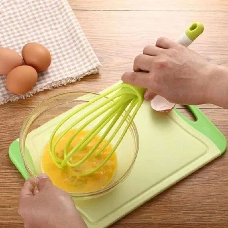 1pcs Multifunctional Rotary Manual Egg Beater Mixer Mini Plastic Kitchen Egg Whisk Bake Tool Egg Agitator Silicone Eco-Friendly